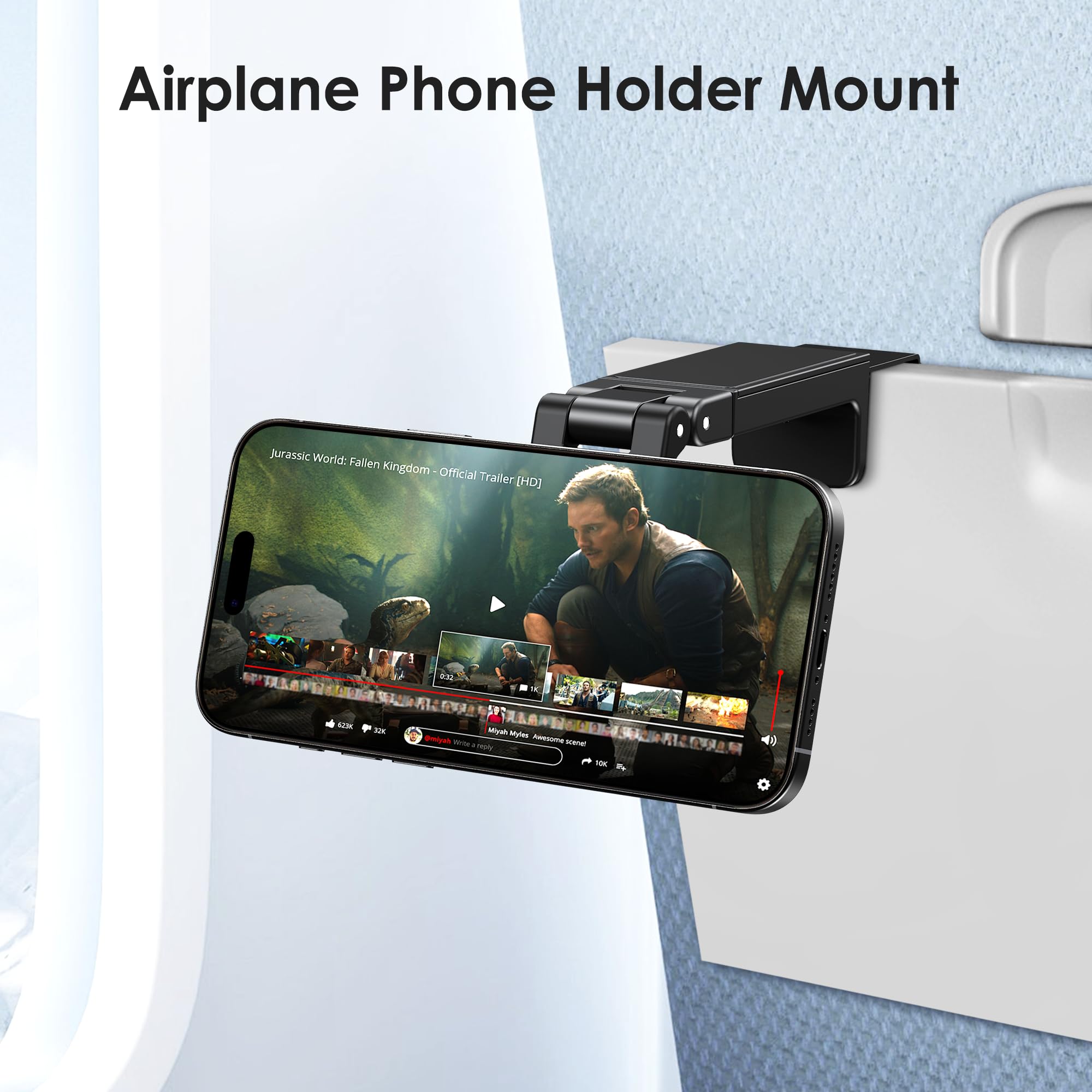 Creadream 1 Pack Airplane Phone Holder Mount For Magsafe, Plane Travel Essentials Foldable Phone Stand With 360 Rotation, Women